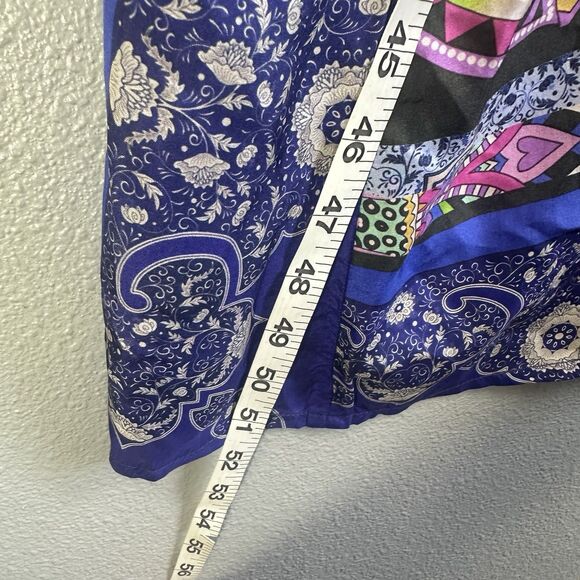 Johnny Was Medium Demarne Xyla Abstract 100% Silk Dress Pockets Colorful Boho - Picture 13 of 14